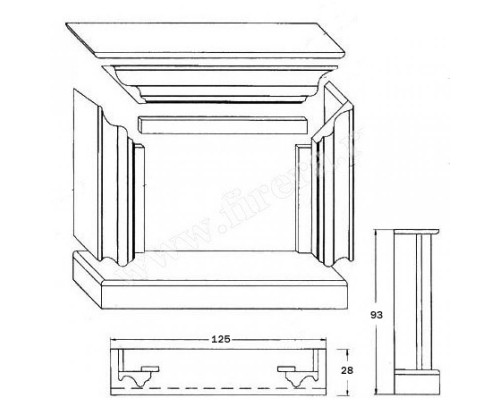 КП-3129 Классический каминный портал